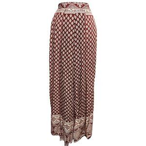 Burgundy patterned harem pants